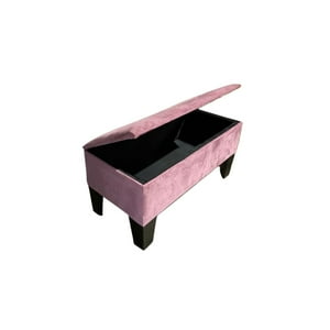 Muebles Hvm - Banqueta Baul Hvm Boton Palo Rosa Felpa