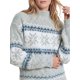 thumbnail image 5 of INSPIRE CHIC Suéter de Punto de Chenilla con Copo de Nieve para Mujer Cuello Simulado Ajuste Suelto Mangas Largas Grande Gris, 5 of 6