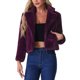 thumbnail image 1 of INSPIRE CHIC Chaqueta de Piel Recortada para Mujer Solapa Cardigan Esponjoso Bolero 2026 Invierno Abrigo Corto de Piel Sintética Conjuntos L Púrpura Oscuro, 1 of 6