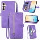 thumbnail image 1 of Para Samsung Galaxy S26 5G Funda de 6.3 Pulgadas, Billetera para Mujer Hombres, Duradera de Cuero PU Magnética con Tapa, Correa de Cordón, Correa de Muñeca con Cierre, Tarjetero, Billetera, Funda, 1 of 9