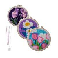 Bothyi - Kit De Bordado Para Principiantes, Kit De Puntada Perforada Para Decoración Del Hogar, Color Morado