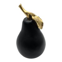 Fliperex - Figura Adorno De Pera Negra Decorativa En Resina Moderna Negro