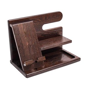 Bothyi - Estación De Acoplamiento De Teléfono De Madera, Estante De Almacenamiento, Soporte De Billetera Para Reloj, Gafas, Monedero