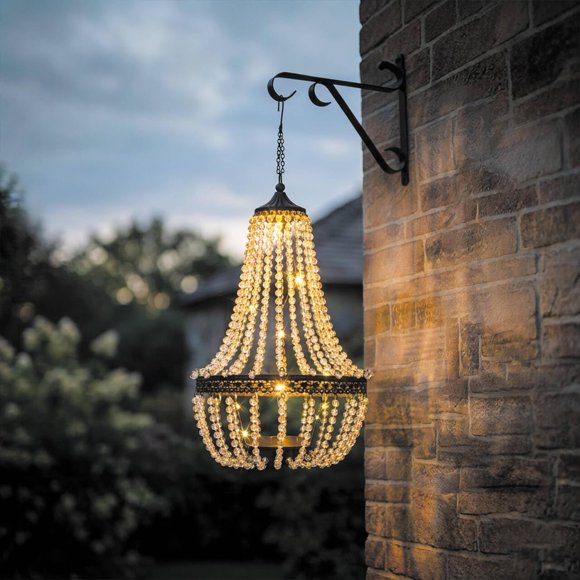 Candelabro Solar BAYN de 71 cm con Cristal para Exterior