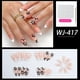 thumbnail image 3 of Spring Summer French Press On Nails, Full Cover Acrylic Nail, Artificial Fake Nails With Flower Design, Glossy Medium False Nails For Women And Girls, 3 of 3