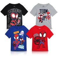 Camiseta Marvel Spider-Man Para Niños, Paquete De 4, Spider-Verse, Tallas 5-6