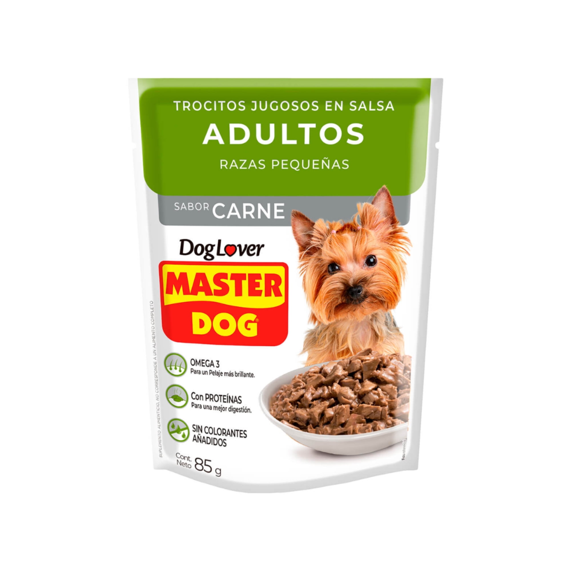 Sobres de Alimento Húmedo Master Dog Razas Pequeñas 20 un.