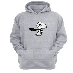 Genérico - Polerón Canguro Snoopy Gris Claro Talla L Unisex