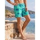 thumbnail image 4 of INSPIRE CHIC Pantalones Cortos de Natación de Playa con Estampado de Hojas Tropicales de Verano para Hombre con Forro y Cordón 2XL Verde Claro, 4 of 5