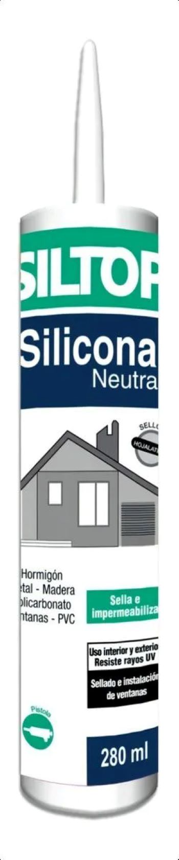 Metalfer - Silicona Acética Gris Plomo Siltop Spa Impermeabilización Baños