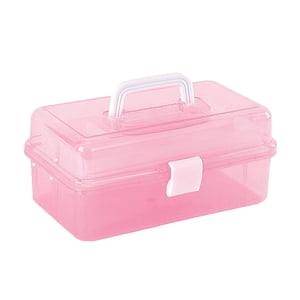 Bothyi - Caja De Almacenamiento Multiusos Organizador Hobby Diy Caja De Herramientas Plegable 2 Bandejas Rosa
