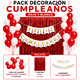 thumbnail image 1 of pack decoracion cotillon rojo - blanco, 1 of 1