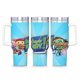 thumbnail image 1 of Super Why Vaso aislado de acero inoxidable con asa, diseño temático, regalo para familia, amigos y fans; incluye pajita y encaja en el portavasos estándar, 40 oz, 1 of 6