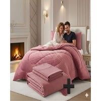 Mylhogar - Juego De Plumón Chiporro Más Sábana Polar Plaza Y Media Premium