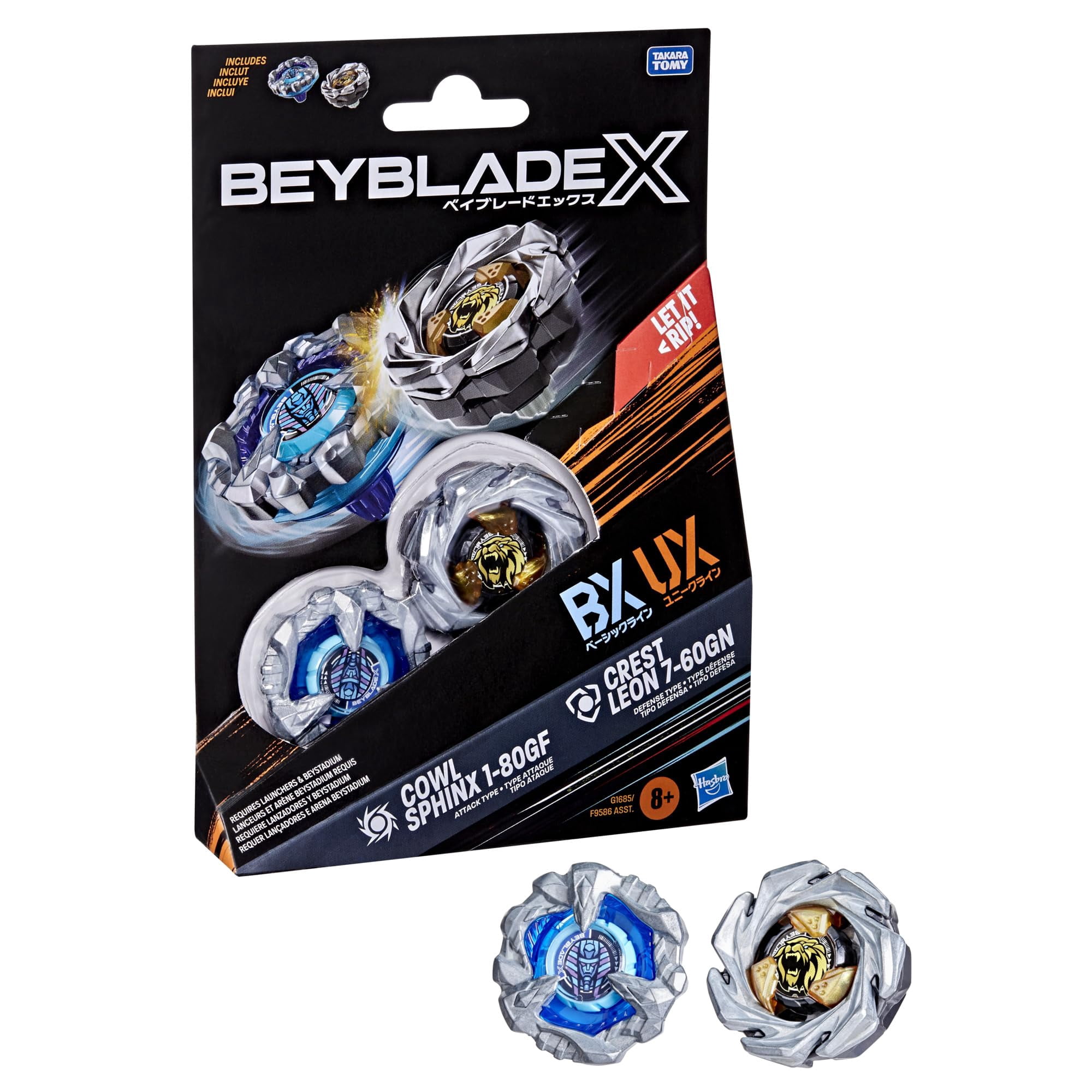 Toy Beyblade Beyblade X Cowl Sphinx 1-80 GF BX y Crest Leon 7-60