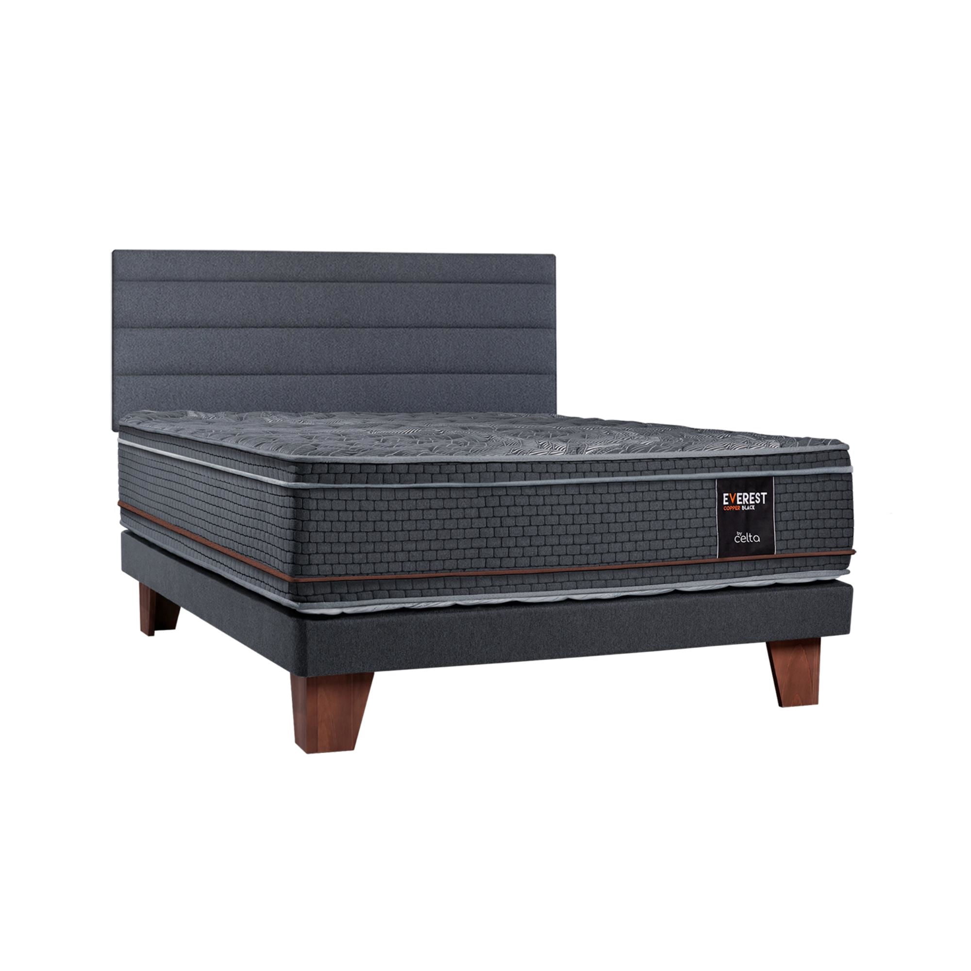Cama Europea Everest Copper Black 2 Plaza Base Dividida