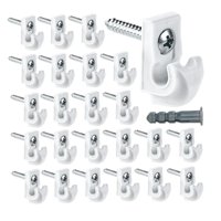 Magideal - 24 Piezas De Soportes Para Estantes De Armario, Clips Resistentes Para Estantes, Tubos De Expansión Incluidos, Clips De Bucle Para Estantes De Alambre