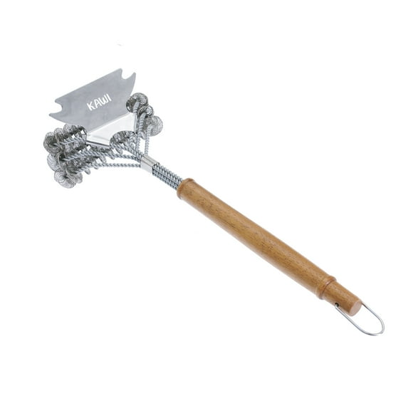 Cepillo Limpieza Raspador parrilla Acero Inox Madera Kawi®