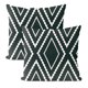 thumbnail image 1 of Uxcell 2-Pack Funda de Cojín Impermeable para Exteriores, 20x20 Pulgadas Funda de Cojín Decorativa Geométrica Boho de Lino [Verde Blanco Raya], 1 of 7