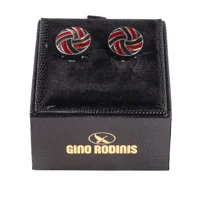 Cubre Botón Gino Rodinis Esmaltado Negro Rojo Tb014