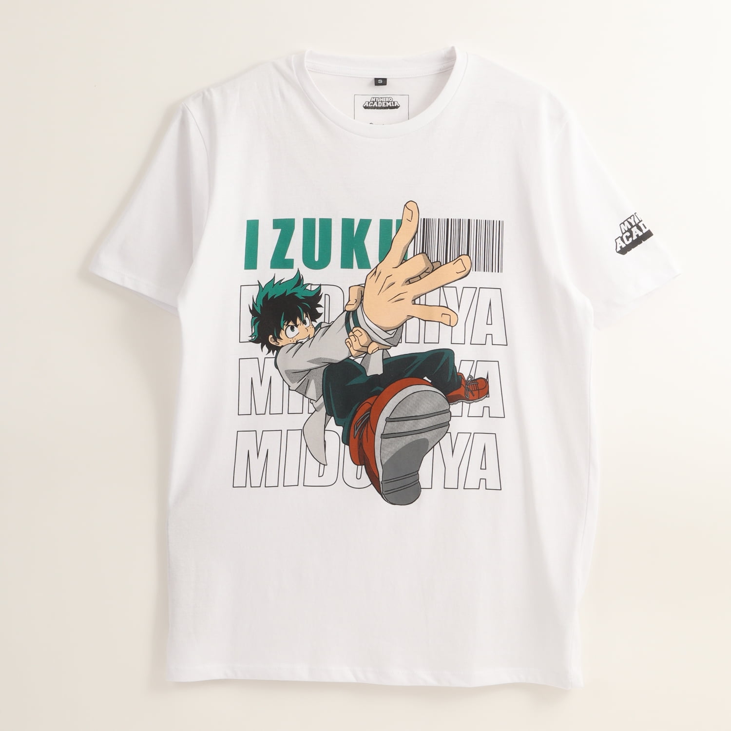 Polera Manga Corta Hombre Print Blanco My Hero Academia