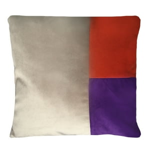 Elizabeth Peper - Cojin Decorativo Diseño Beige Morado Y Naranjo 45X45 Relleno