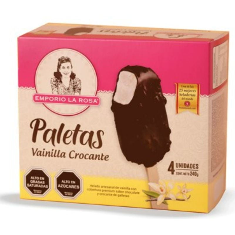 Helado Paleta Vainilla Crocante Paleta 240 gr Emporio La Rosa