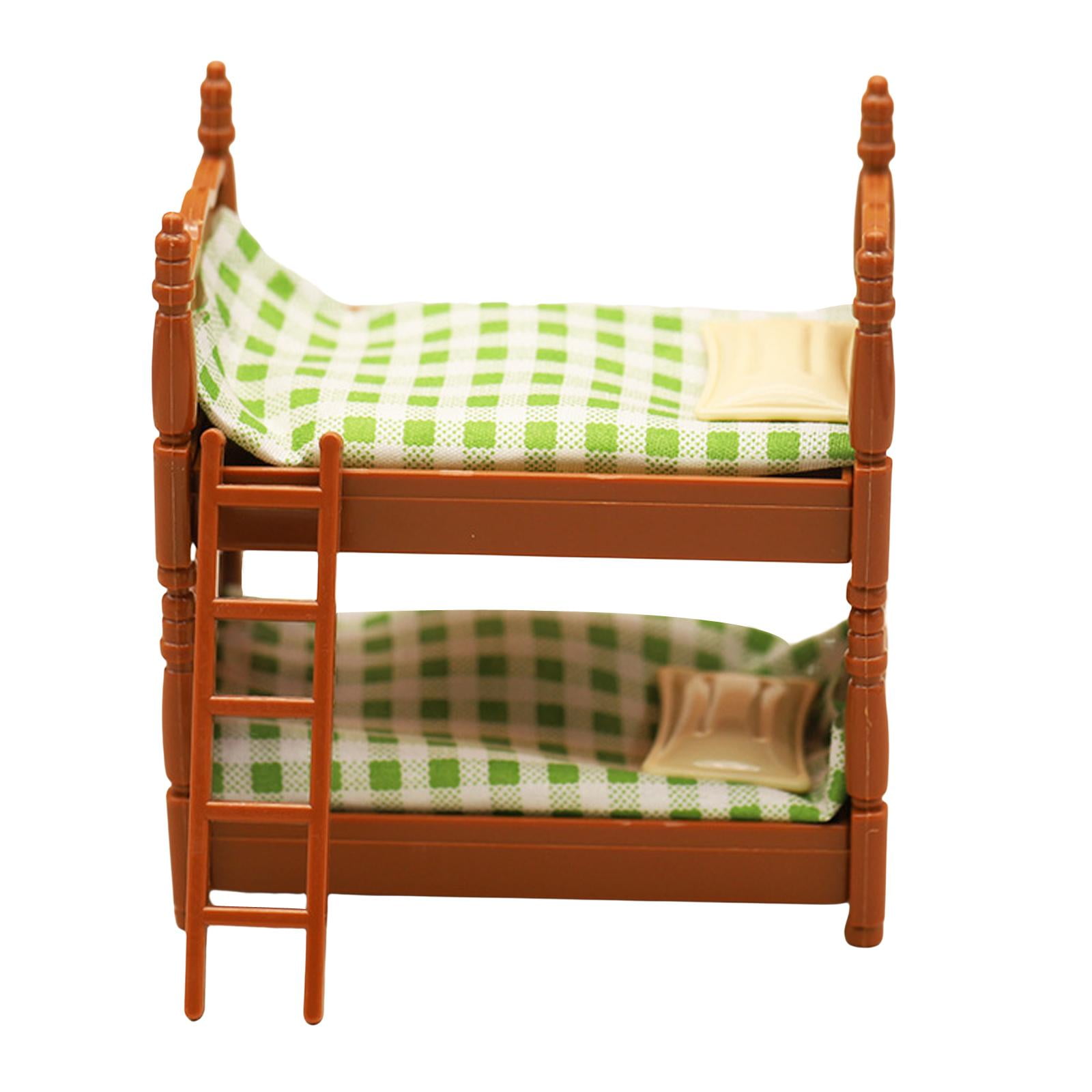 Bothyi - Casa De Muñecas Litera Exquisita Con Almohadas Colchón Lindo Modelo De Cama Doble