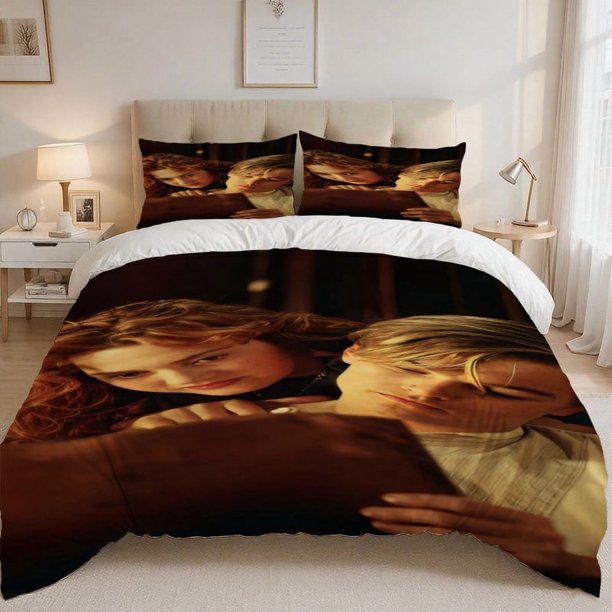 3pcs Titanic Rose and Jack Print Bedding Set | 100% Polyester Soft Skin-Friendly