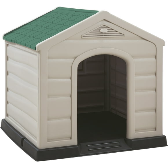 Casa Para Perro Grande Taupe Techo Verde 92X90X89 Cms