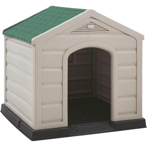 Rimax - Casa Para Perro Grande Taupe Techo Verde 92X90X89 Cms