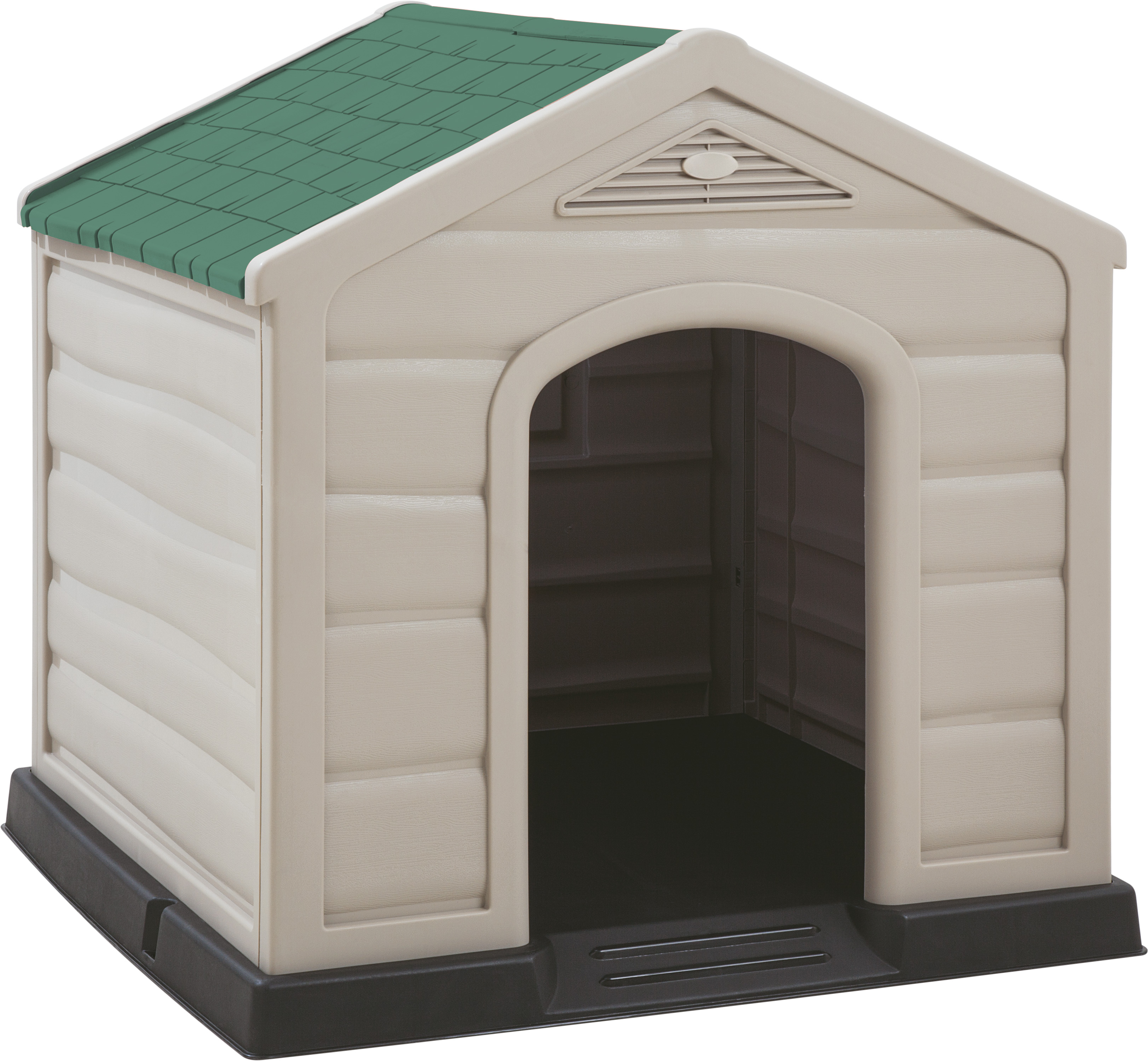 Rimax - Casa Para Perro Grande Taupe Techo Verde 92X90X89 Cms