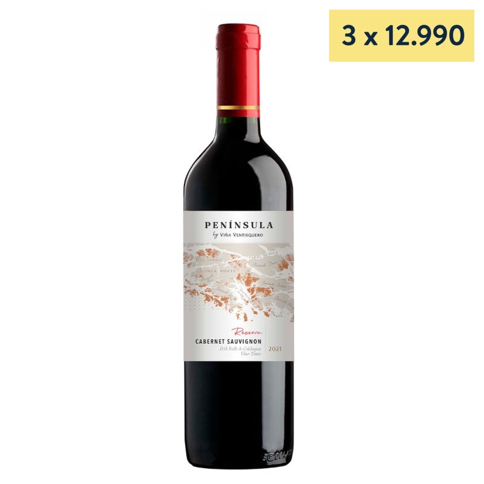 Vino Tinto Peninsula Reserva Cabernet Sauvignon Botella 750 ml Ventisquero