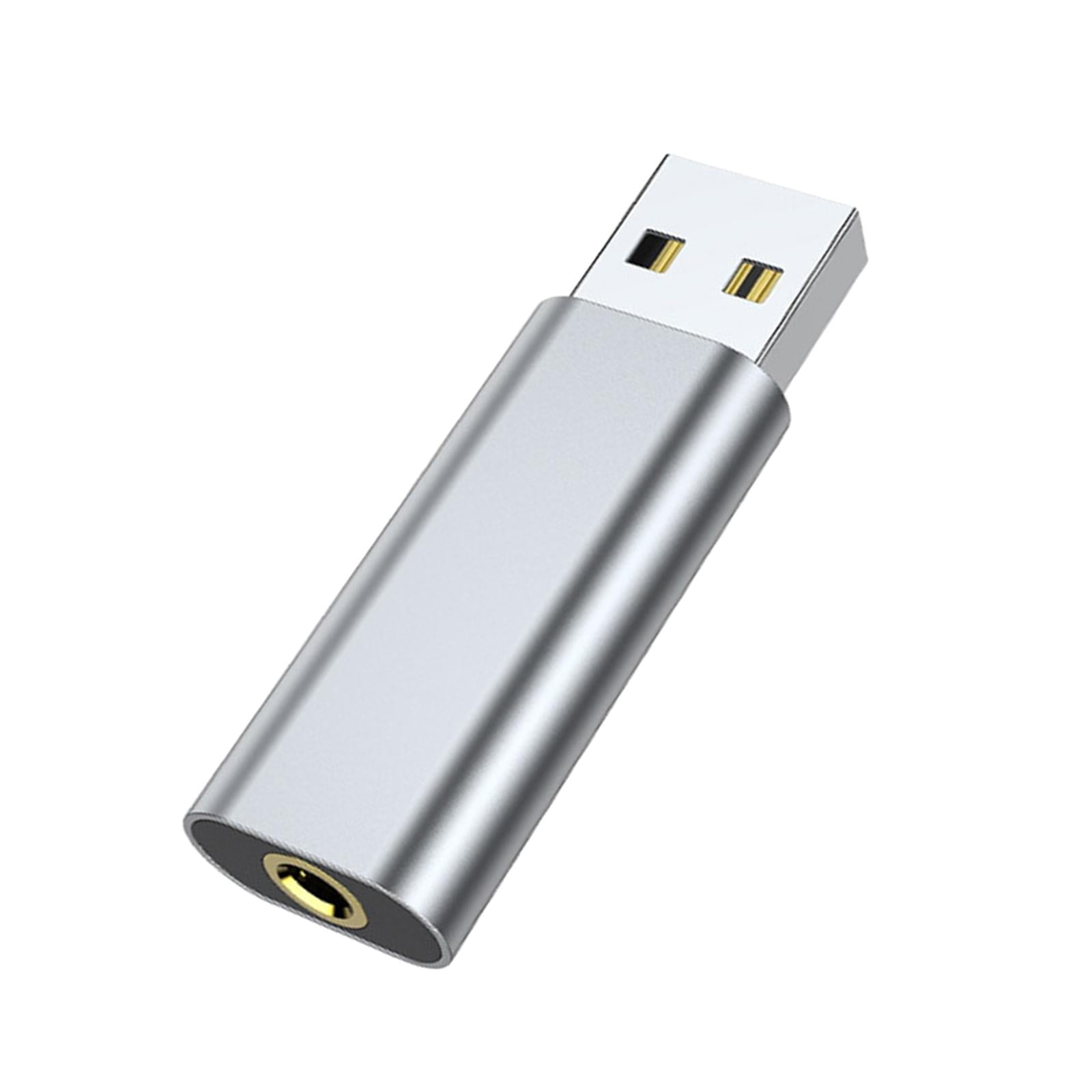 Magideal - Adaptador De Conector De Audio Usb A 3,5 Mm, Convertidor De Audio, Mini Usb Portátil A Conector De Audio Aux Tarjeta De Sonido Estéreo Externa, 2 En 1