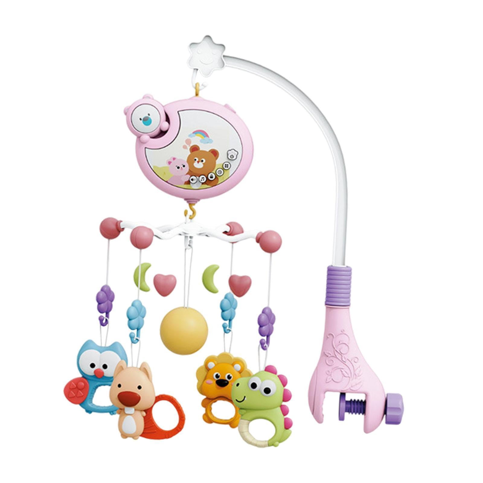 Magideal - Cuna Musical De Bebé Cuna Móvil Juguete Móvil Juguetes Para Bebés Control Remoto Colgantes Animales Giratorios Sonajeros Para Niños Recién Nacidos Rosa