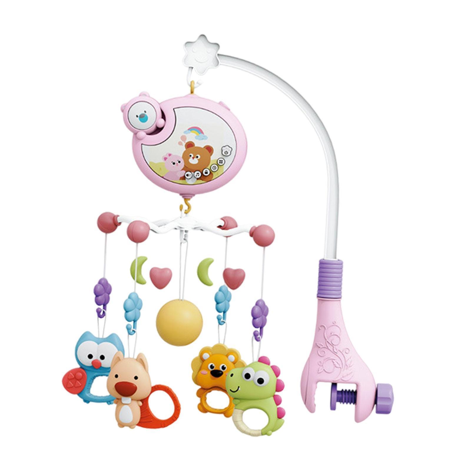 Magideal - Cuna Musical De Bebé Cuna Móvil Juguete Móvil Juguetes Para Bebés Control Remoto Colgantes Animales Giratorios Sonajeros Para Niños Recién Nacidos Rosa