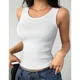 thumbnail image 3 of Camiseta Mujer Elasticada Sin Manga Acanalada Algodón Musculosa 7612, 3 of 4