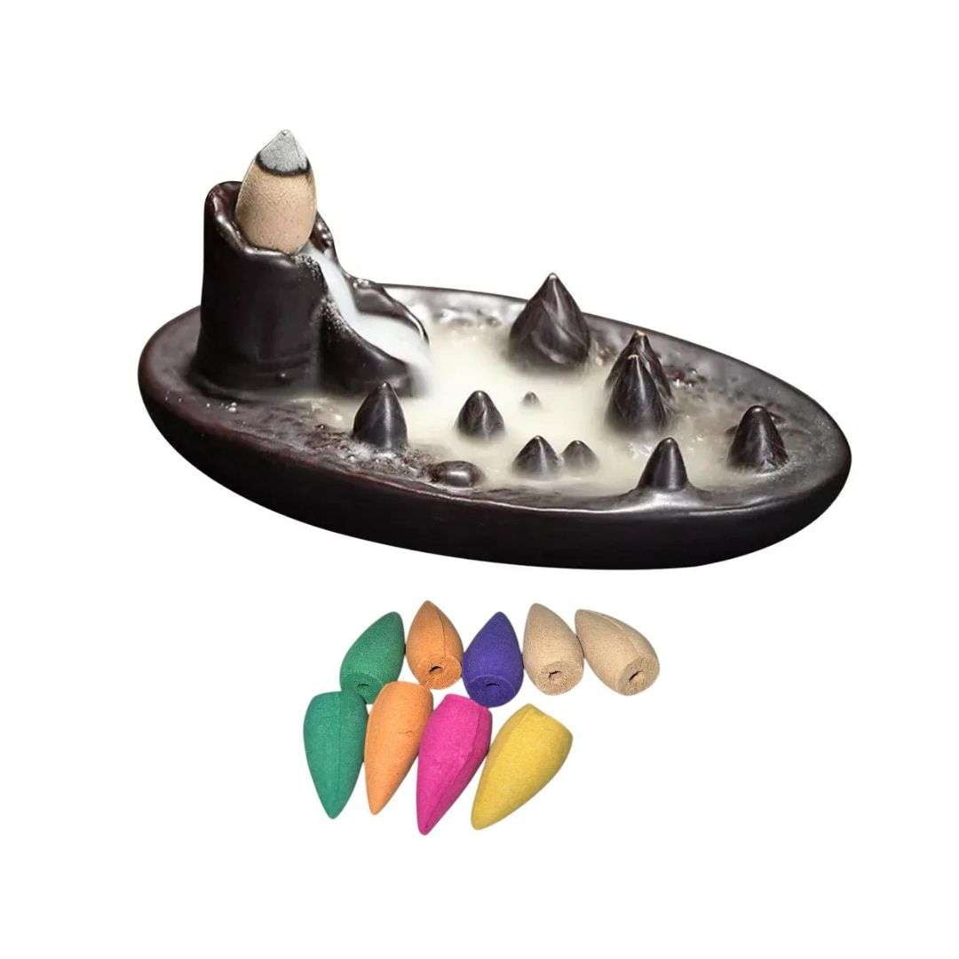 Oem - Cascada De Humo Quemador De Incienso Mas Conos De Colores