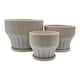 thumbnail image 2 of Set 3 Macetero Maceta De Ceramica Blanco Patrones Beige Alto, 2 of 7