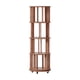 thumbnail image 1 of 100%Solid Wood Rotating Bookshelf on Wheels, 4 Tier, Round Revolving Bookcase, 360° Spinning Book Shelf Tower for Kids, Narrow Rolling Bookshelves for Small Space, Corner, Bedroom, Office, Walnut, 1 of 3