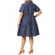 thumbnail image 4 of Vestido de mujer talla grande de Agnes Orinda, vestido de chambray de manga corta con botones, vestido de camisa fluido con capas, talla 2X, azul, 4 of 8