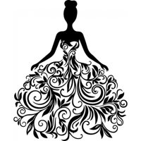 Rienda Libre Graphics - Decomural Wedding Dress Bride Gown Ws-33014