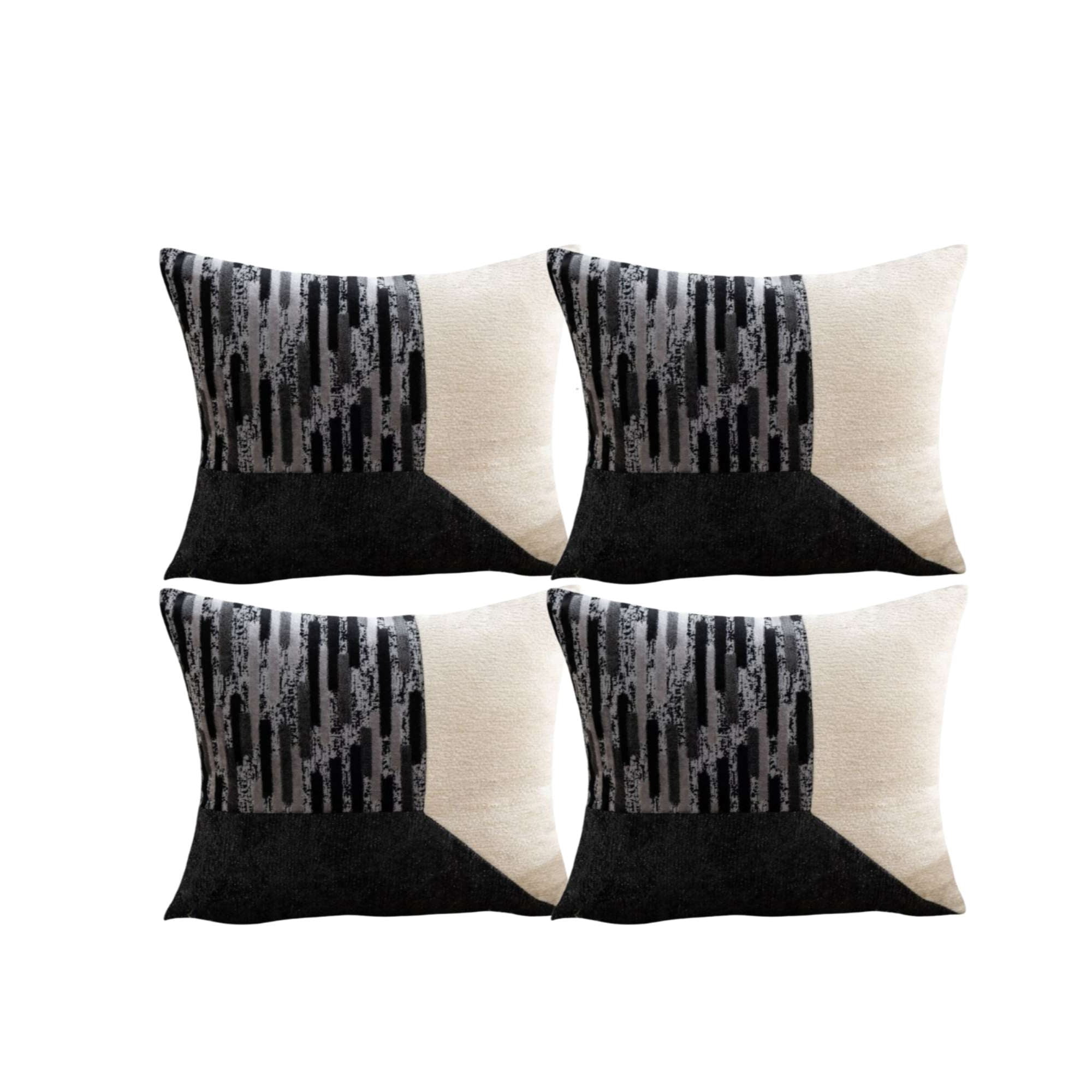 Genérico - Set De 4 Fundas De Cojin Chenille De Empalme Multicolor 1