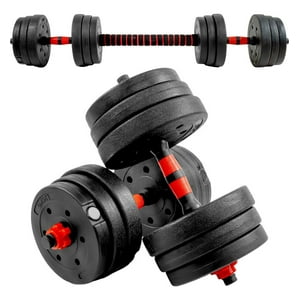 Centurfit - Mancuernas Ajustables 20Kg 12 Pesas Barra Recta 2 En 1 Color Negro