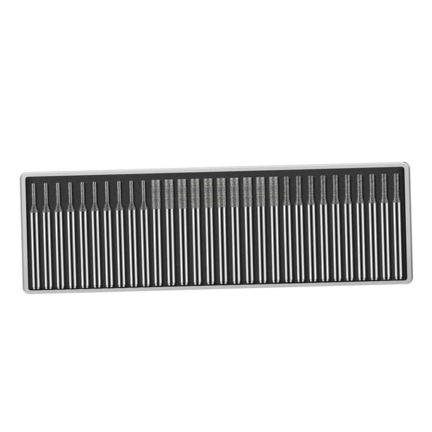 30 brocas de diamante (1 mm, 2 mm, 2,5 mm) para herramientas rotativas, fresas con vástago redondo de 2,35 mm para la fabricación de joyas a partir de