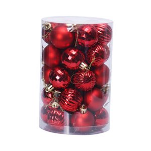 Bothyi - 34X Bolas Navideñas Adornos Colgantes Decorativos Para Bodas Rojo Festivo