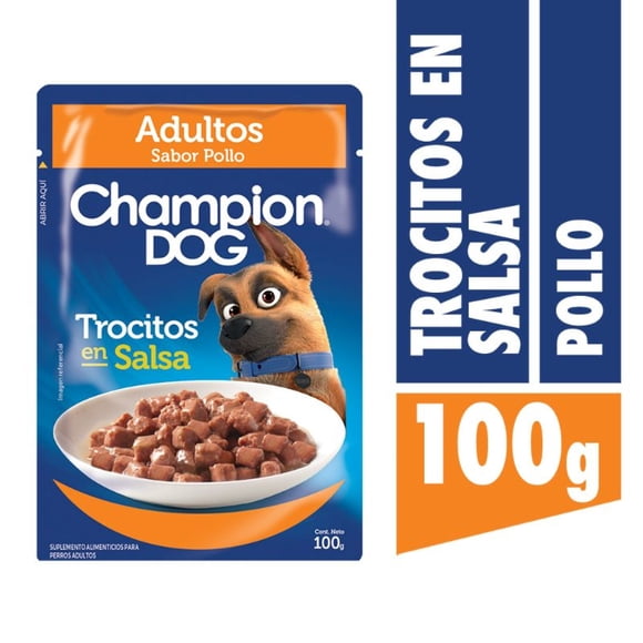 Alimento Húmedo Perro Adulto Trocitos Sabor Pollo Pouch, 100 g