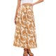 thumbnail image 1 of INSPIRE CHIC Falda Midi Floral para Mujer Verano Cintura Alta Boho Estampado Paisley Línea A Cremallera Faldas de Moda XL Beige Naranja, 1 of 6