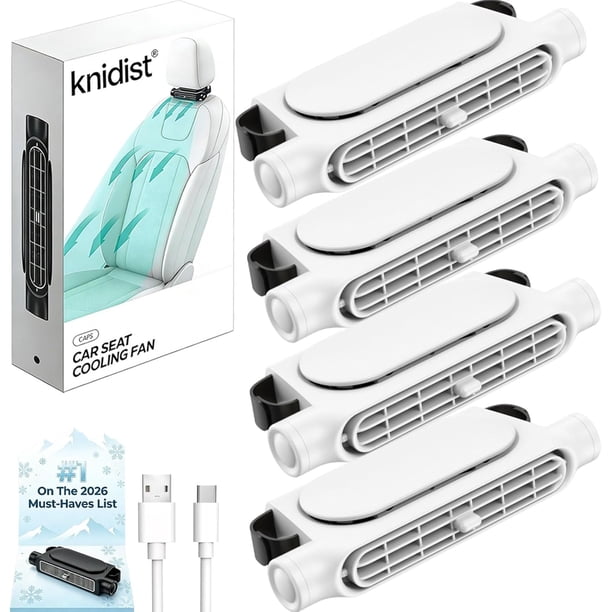 Ventilador asiento coche trasero USB recargable enfriamiento cuello 3 velocidades niños adultos
