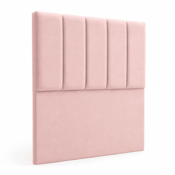 Respaldo de cama 1 plaza tubular felpa Rosa Claro